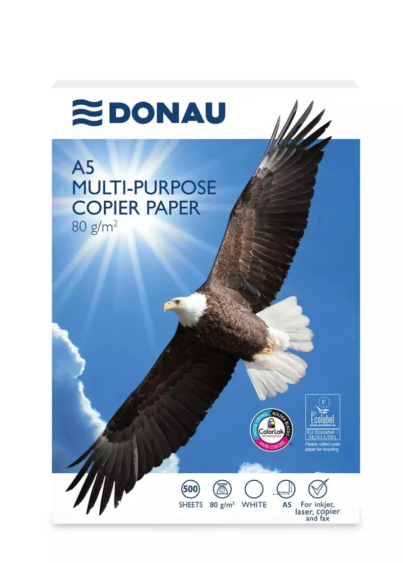 Папір для друку DONAU A5 80 г/м2, 500 арк./уп.